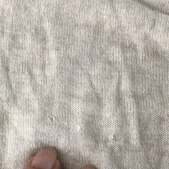 Ruby Moon Ivory Beige Heather Button Down Back & Wrist Sweater Small - Picture 7 of 13